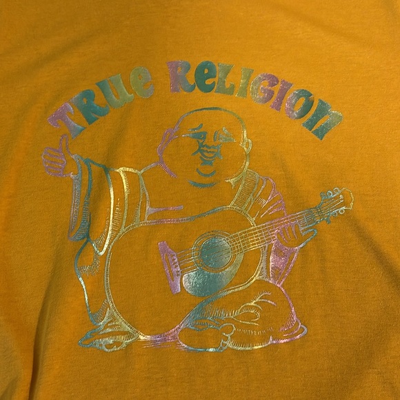 True Religion Women Buddha Logo Short Sleeve Short Junior Large Narcisscus - Picture 2 of 7